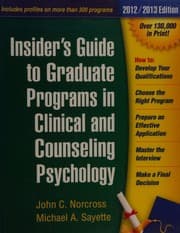 Tapa de Insider's guide to graduate programs in clinical and counseling psychology
