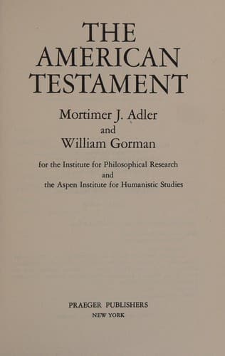 Tapa de The American testament