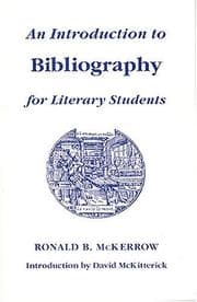 Tapa de An introduction to bibliography for literary students