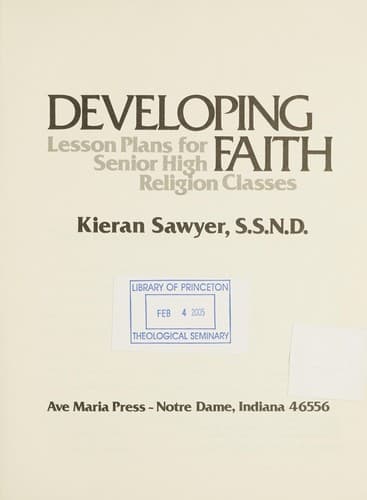 Tapa de Developing faith