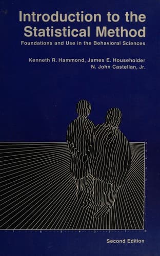 Tapa de Introduction to the statistical method