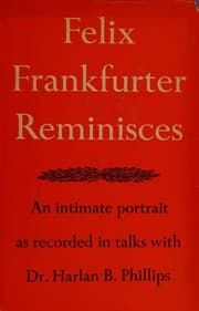 Tapa de Felix Frankfurter reminisces
