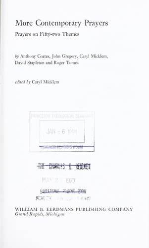 Tapa de More Contemporary Prayers