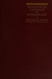 Tapa de Developed lessons in psychology
