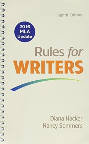 Tapa de Rules for Writers, 2016 MLA Update Edition 8E & Quick Reference