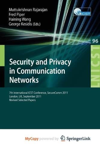 Tapa de Security and Privacy in Communication Networks