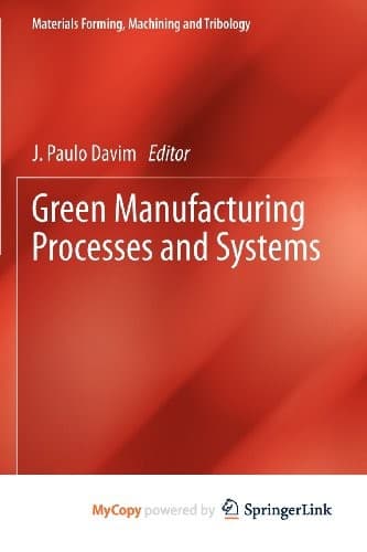 Tapa de Green Manufacturing Processes and Systems