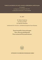 Tapa de Experimentelle Untersuchungen über pflanzenschädigende Fluorwasserstoff-Konzentrationen