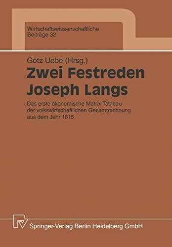 Tapa de Zwei Festreden Joseph Langs