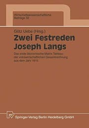 Tapa de Zwei Festreden Joseph Langs