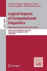 Tapa de Logical Aspects of Computational Linguistics. Celebrating 20 Years of LACL