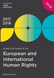 Tapa de Core Documents on European and International Human Rights 2017-18