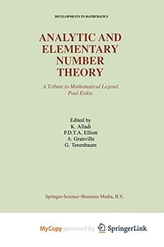 Tapa de Analytic and Elementary Number Theory