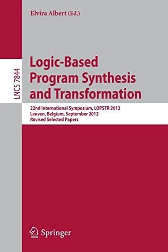 Tapa de Logic-Based Program Synthesis and Transformation