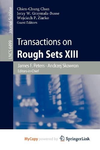 Tapa de Transactions on Rough Sets XIII