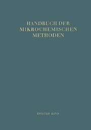 Tapa de Handbuch der Mikrochemischen Methoden