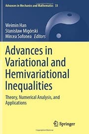Tapa de Advances in Variational and Hemivariational Inequalities