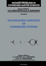 Tapa de The Dielectric function of condensed systems