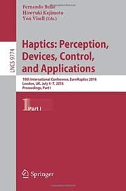 Tapa de Haptics : Perception, Devices, Control, and Applications
