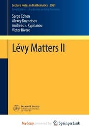 Tapa de Lévy Matters II : Recent Progress in Theory and Applications