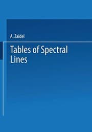 Tapa de Tables of Spectral Lines