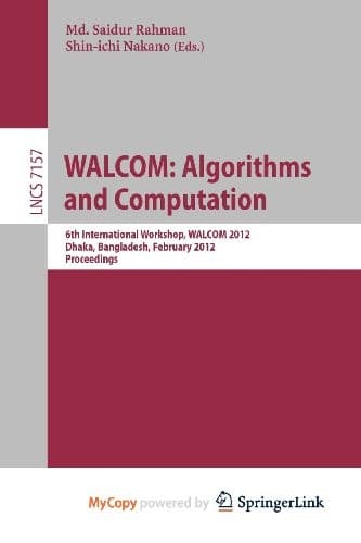 Tapa de WALCOM : Algorithm and Computation