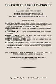 Tapa de Zur Frage der Spezifität des Noltzeschen Sedimentierungsverfahrens zur Diagnose der ansteckenden Blutarmut