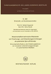 Tapa de Wissenschaftlich-technische Mitarbeiter von Forschungs- und Entwicklungseinrichtungen als potentielle Spin-off-Gründer