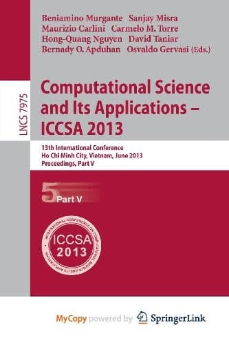 Tapa de Computational Science and Its Applications -- ICCSA 2013