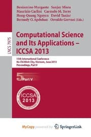 Tapa de Computational Science and Its Applications -- ICCSA 2013