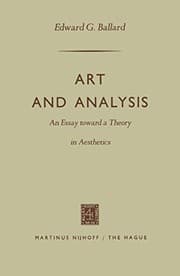 Tapa de Art and analysis