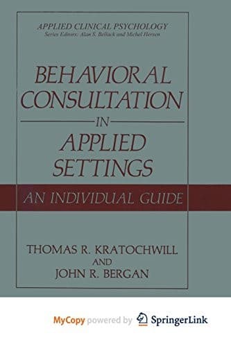 Tapa de Behavioral Consultation in Applied Settings