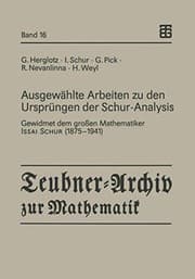 Tapa de Ausgewählte Arbeiten zu den Ursprüngen der Schur-Analysis