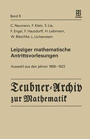 Tapa de Leipziger mathematische Antrittsvorlesungen