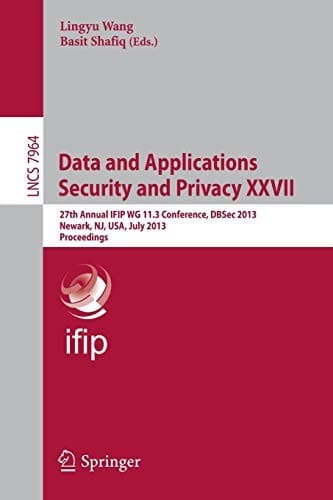 Tapa de Data and Applications Security and Privacy XXVII