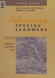 Tapa de Study guide to accompany Cartwright, Cartwright, and Ward's Educating special learners, fourth edition