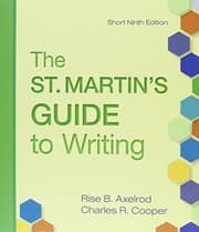Tapa de St. Martin's Guide to Writing 9e Short & Writer's Reference 7e & CompClass for A Writer's Reference