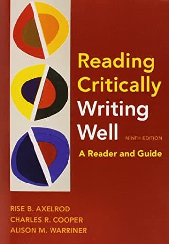 Tapa de Reading Critically, Writing Well 9e & WritingClass