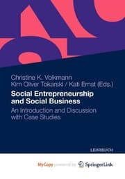 Tapa de Social Entrepreneurship and Social Business