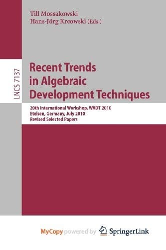 Tapa de Recent Trends in Algebraic Development Techniques