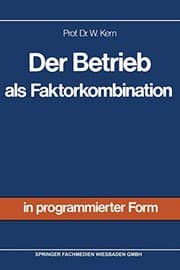 Tapa de Der Betrieb als Faktorkombination