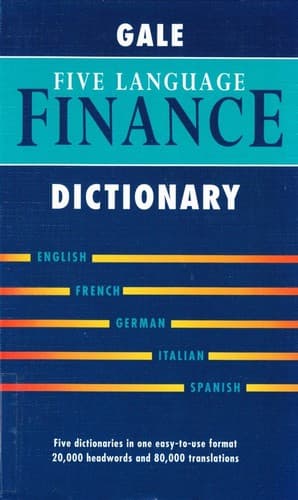 Tapa de Gale five language finance dictionary