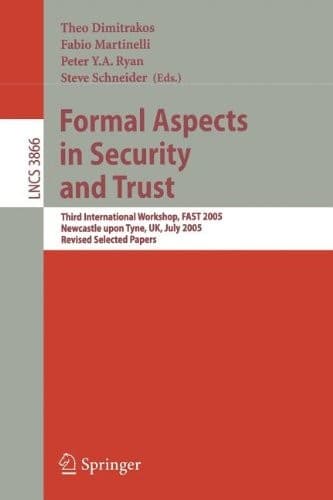 Tapa de Formal Aspects in Security and Trust
