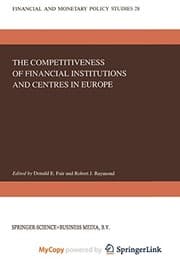 Tapa de The Competitiveness of Financial Institutions and Centres in Europe