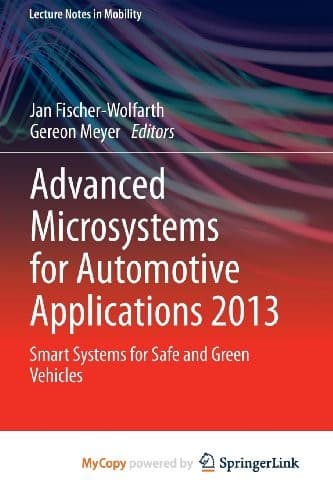 Tapa de Advanced Microsystems for Automotive Applications 2013