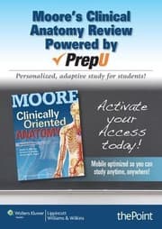 Tapa de Moore's Clinical Anatomy Review Powered by PrepU