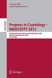 Tapa de Progress in Cryptology - INDOCRYPT 2013