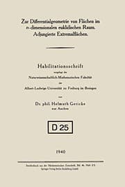Tapa de Zur Differentialgeometrie von Flächen im n-dimensionalen euklidischen Raum. Adjungierte Extremalflächen