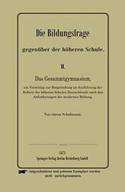 Tapa de Die Bildungsfrage gegenüber der höheren Schule