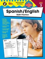 Tapa de English/Spanish Math Practice, Grade 3